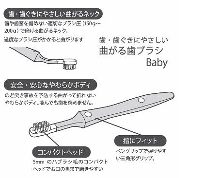 曲がる歯ブラシ