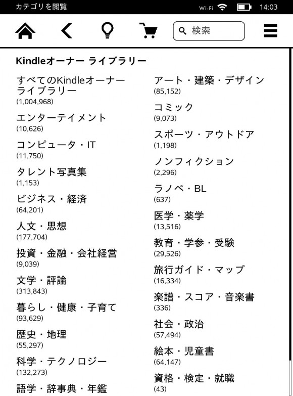 Kindleオーナーライブラリー対象本100万冊以上