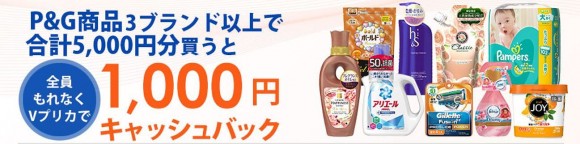 ピーアンドジーの1000円キャッシュバックキャンペーン