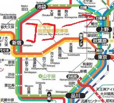 JR山手線の路線図